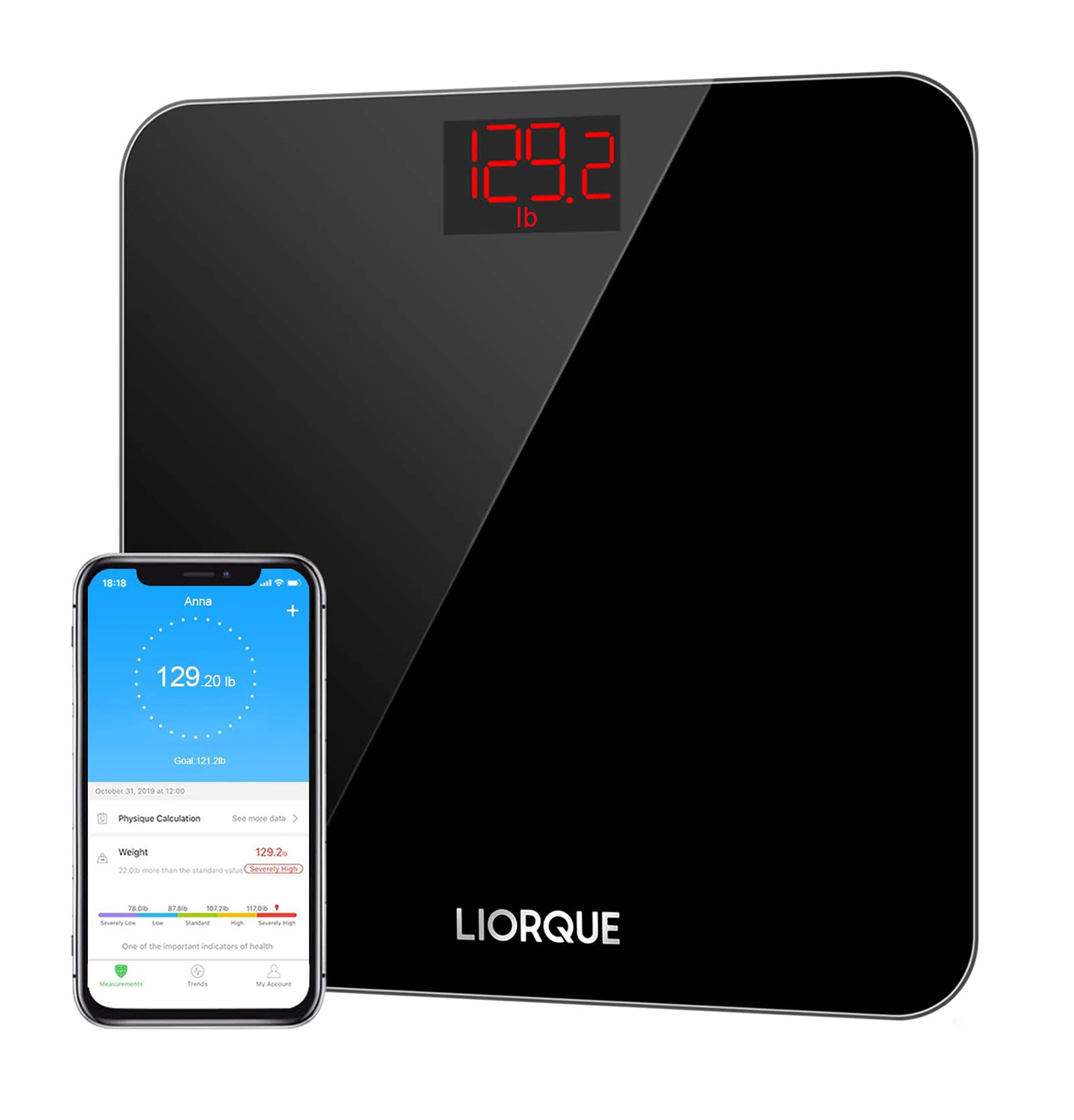 Intelligent Bluetooth Body Weight Scale 180kg Display Fitness Tracking  Scales