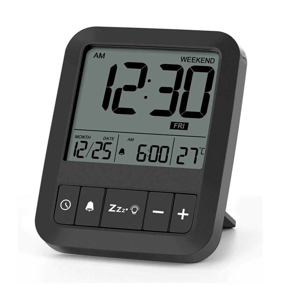 LIORQUE Alarm Clock Battery Powered, Small Travel Alarm Clock with Date ...