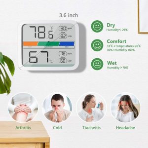 Thermometer with Hygrometer - Home, Office, Garage, Greenhouse, Garden