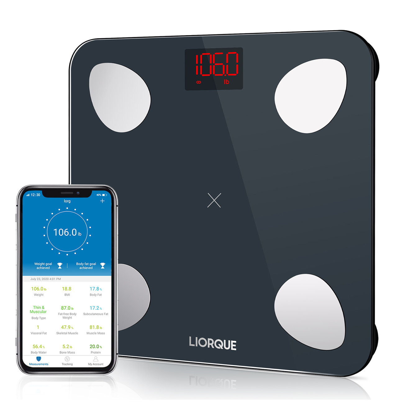 Bluetooth Smart Bathroom Scales for Body Weight Digital Scale Body Fat BMI  Scale,Auto Body Composition Analyzer with Smartphone APP,Best Fitness  Weight Loss Scale Health Monitor-Black 